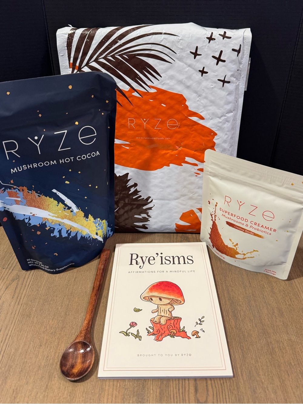 Mushroom Hot Cocoa & Superfood Mini Creamer Bundle & One Stir Spoon & Booklet
